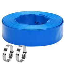 Mangueira de retrolavagem de piscina DERPIPE Lay-Flat PVC de 1,5 x 50 pés com braçadeiras