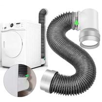 Mangueira de ventilação para secadora Mopha 2,4 m com cotovelo de 90 resistente ao calor Mangueira de ventilação para secadora Mopha 2,4 m com cotovelo de 90 resistente ao calor