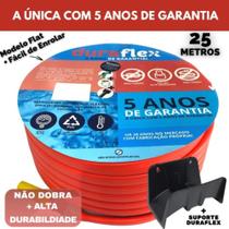 Mangueira Doméstica 25 Mts Laranja Chata + Suporte DuraFlex