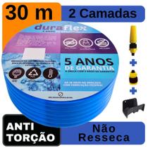 Mangueira Doméstica Azul Chata 30 M + Suporte DuraFlex