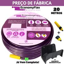 Mangueira Doméstica Roxa EconomyFlex 20 Metros c/ Suporte