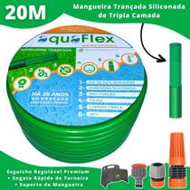 Mangueira Doméstica Trançada 20M + Suporte AquaFlex