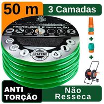 Mangueira Doméstica Verde 50Mts + Carrinho - Grafenoflex