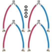 Mangueira em Y para máquina de lavar Dreyoo 30 cm, conexões de latão, 4 unidades Mangueira em Y para máquina de lavar Dreyoo 30 cm, conexões de latão, 4 unidades