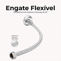 Mangueira Engate Flexível Aço Inox 30 Cm 1/2 Entrada Água Mangueira Engate Flexível Aço Inox 30 Cm 1/2 Entrada Água
