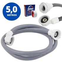 Mangueira Entrada Água Máquina Lavar Universal 5M Metros - Ledmang