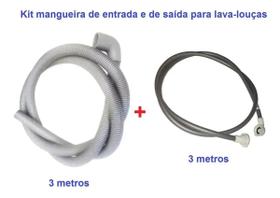 Mangueira Entrada + Saída 3 Metros Lava Louças Brastemp
