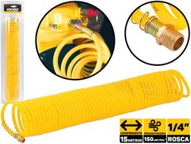 Mangueira Espiral Pu Amarelo 8mm X 15m Ar Comprimido Vonder 6220141500