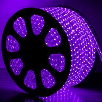 Mangueira Fita 120 LED Roxa 100 Metros Achatada 127V IP66 + 4 Rabicho