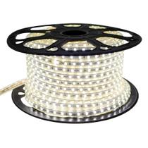 Mangueira Fita LED Chata 5050 50 metros 110v Branco Frio + 3 conector