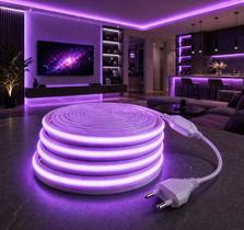 Mangueira Fita Led Cob 10m Super Brilho Contínuo Sem Pontos Roxo 127v 12v Mangueira Fita Led Cob 10m Super Brilho Contínuo Sem Pontos Roxo 127v 12v