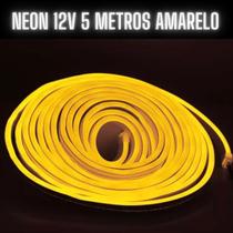 Mangueira Fita LED Neon Flex 12V Amarelo 5 Metros IP67 Mangueira Fita LED Neon Flex 12V Amarelo 5 Metros IP67