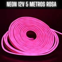 Mangueira Fita LED Neon Flex 12V Rosa 5 Metros IP67 - LED Force