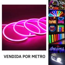 Mangueira Fita LED Neon Flex 12V Rosa Metro IP67 - Jikatec