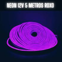 Mangueira Fita LED Neon Flex 12V Roxo 5 Metros IP67 - LED Force