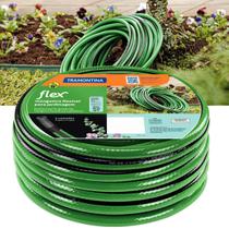 Mangueira Flex Tramontina 20 Metros Verde em PVC 4 Camadas Listrada Especial Flexível Para Jardim Irrigação