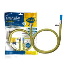 Mangueira Flexível Blukit Economy Rosca Fêmea 1/2" x 3/8" Espigão para Gás de 80 cm - 182536