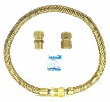 Mangueira Flexível Gás 1,5 M Fogão Cooktop Forno 2 Adaptador Mangueira Flexível Gás 1,5 M Fogão Cooktop Forno 2 Adaptador