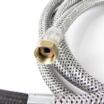 Mangueira Flexível Gás Fêmea 2,50m Zincado Nitrílico Premium Reforçada Anti Vazamento P/ Fogão Aquecedor