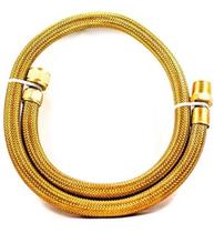 Mangueira Flexível Latão Dourado 80 Cm 1/2 Interno x Externo + Anel De Vedação