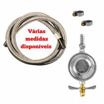 Mangueira Flexível Malha de Aço Revestida Registro Regulador Tamanho:3 metros