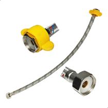 Mangueira Flexível Trançado Aço Inox 50cm Engate Fêmea 1/2 Quente Frio - Darujo