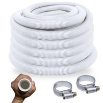 Mangueira Flutuante para Piscina 32mm Branca 10m 1.1/4 Polegadas com Abracadeiras Roseflex