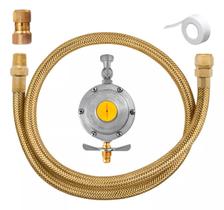 Mangueira Gás Flexível Cobre 1,00m + Regulador + Adaptador +