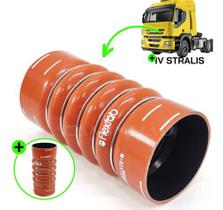 Mangueira Intercooler Iveco Stralis 380 / 420 / Trakker Lado Quente 90 x 200mm Laranja (99440309)