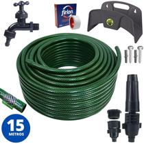 Mangueira Jardim 15M Metros Reforçada Trançada + Torneira - Ledmang