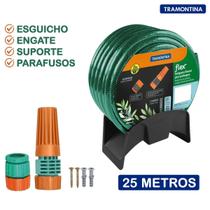 Mangueira Jardim 25 Metros Flex Com Kit Esguicho e Suporte Tramontina 79322/250