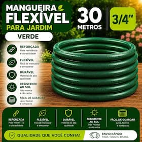 Mangueira Jardim 30 Metros 3/4 Verde Trançada Reforçada Flexível Anti Dobra Quintal Lavagem - Force Line Mangueira Jardim 30 Metros 3/4 Verde Trançada Reforçada Flexível Anti Dobra Quintal Lavagem - Force Line
