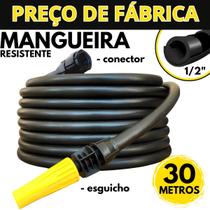 Mangueira Jardim 30 Metros Grossa 1/2" Resistente Flexivel Kit com Esguicho e Conector Pronta Para Usar Bonita Qualidade