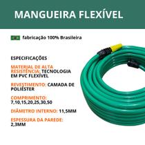 Mangueira Jardim Reforçada GardenFlex Lisa Flexível Borracha agua 50 30 25 20 15 10 e 7 Metros
