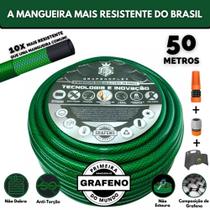 Mangueira Jardim Super Flexível 50 Metros + Suporte - GrafenoFlex Verde