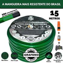 Mangueira Jardim Ultra Resistente 15M + Suporte - GrafenoFlex Verde