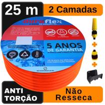 Mangueira Laranja Chata 25M + Suporte DuraFlex