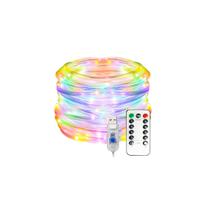 Mangueira LED para luzes de Natal multicolorida de 10 metros com controle remoto USB