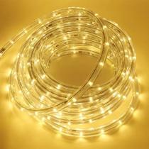 Mangueira luminosa led amarelo 3000k 220v 10metros com acessorios taschibra