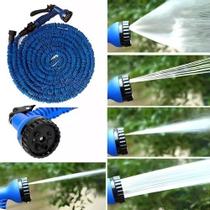 Mangueira Mágica 7 metros que pode chegar ate 30 metros para Jardim Flexível Reforçada Azul 7 Tipo de jatos diferentes