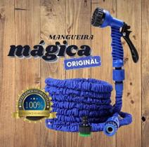 Mangueira Magica Azul Pode Esticar Até 30 Metros Flexível Retrátil 7 Tipos de Jatos Elástica Irrigação Jardim Reforçada