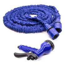 Mangueira Magica Retrátil 15M Flexível Pistola Com Gatilho Magic Hose Multiuso Azul