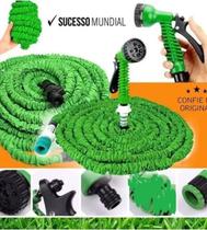 Mangueira Mágica Retrátil Flexível Elástica 15 Mts 7 Jatos Cor Azul Ou Verde