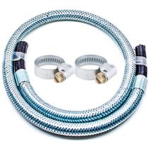 Mangueira Metálica Bm X Bm 1,20Mt + Abraçadeiras Gás Glp Gn