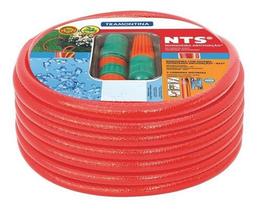 Mangueira NTS 1/2" Tramontina Antitorção Vermelha em PVC 5 Camadas 20 m com Engates Rápidos e Esguicho