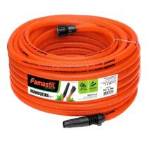 Mangueira para Jardim 10M Trançada Kit com Esguicho e Conector Laranja Famastil