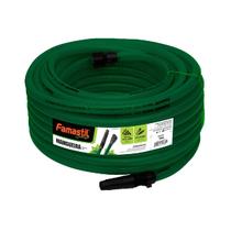 Mangueira para Jardim 10M Trançada Kit com Esguicho e Conector Verde Famastil
