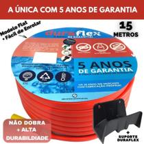 Mangueira para Jardim 15 Metro Laranja Chata + Suporte - DuraFlex