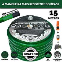 Mangueira para Jardim 15 Mts + Suporte - GrafenoFlex Verde