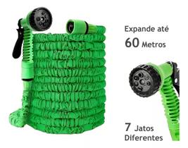 Mangueira Para Jardim 60 Metros Retrátil Flexível Irrigação Expansível 7 Tipos De Jato